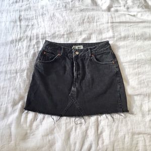 Topshop Moto Black Denim Mini Skirt Sz 10